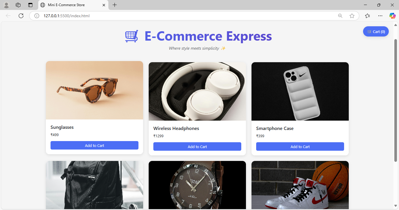 Mini E-Commerce Store